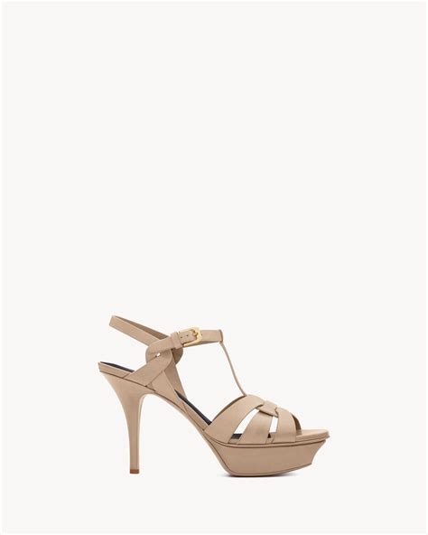 tribute ysl doré|TRIBUTE platform sandals in smooth leather .